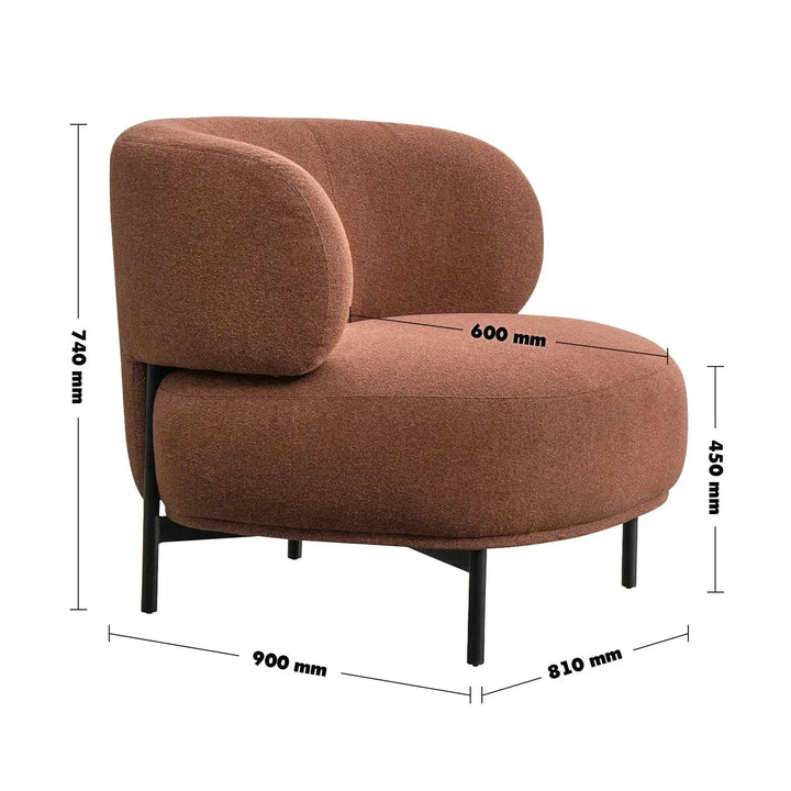 Cream Mixed Weave Fabric 1 Seater Sofa HINGER