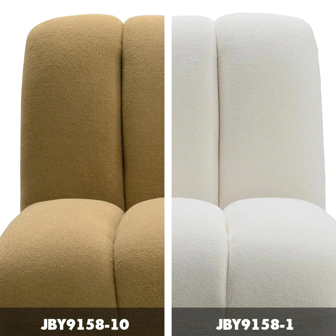 Cream Sherpa Fabric Revolving 1 Seater Sofa LIMESTONE