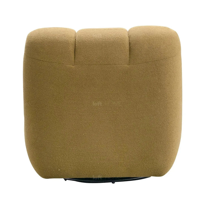 Cream Sherpa Fabric Revolving 1 Seater Sofa LIMESTONE