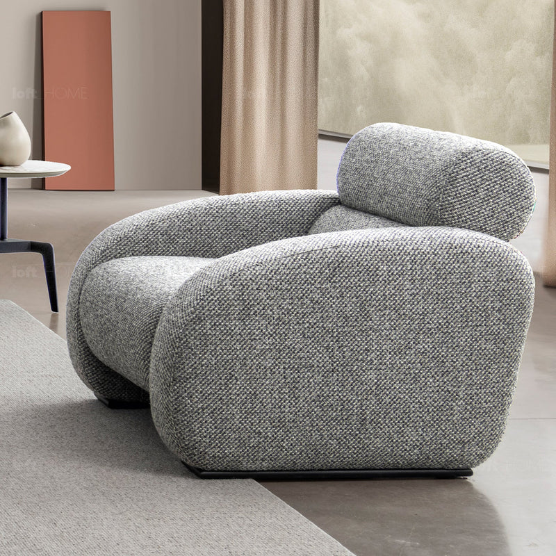 Modern Mixed Weave Fabric 1 Seater Sofa MONOLITHE More Details and Instruction