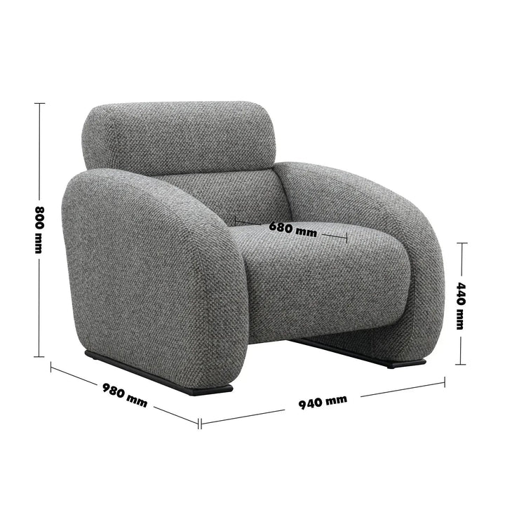 Modern mixed weave fabric 1 seater sofa monolithe size charts.