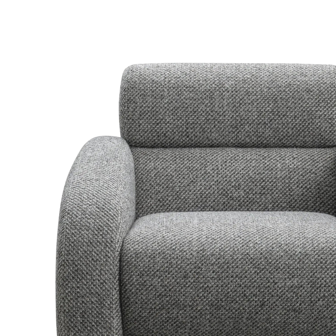 Modern mixed weave fabric 1 seater sofa monolithe in real life style.