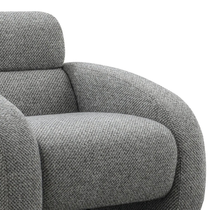 Modern mixed weave fabric 1 seater sofa monolithe with context.
