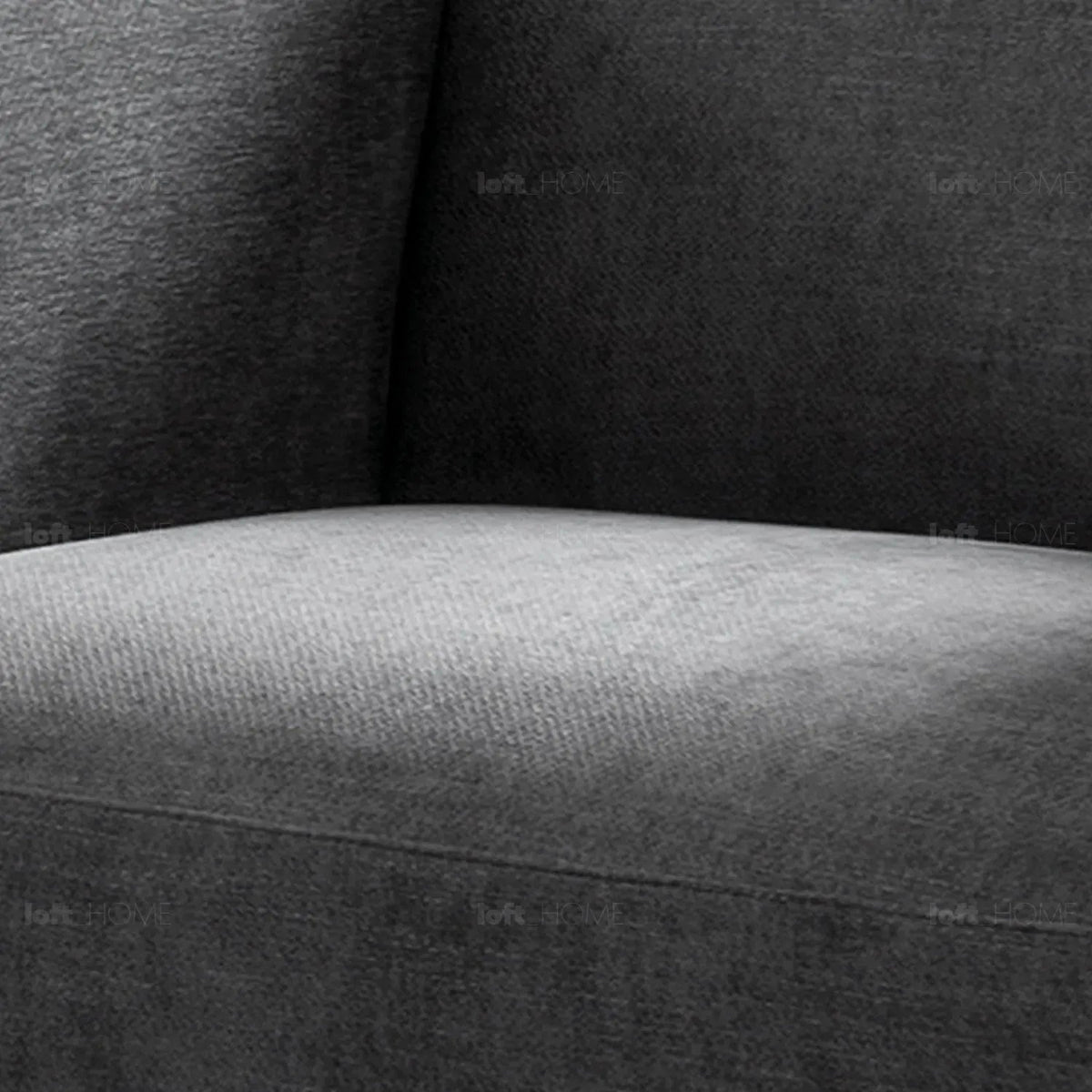 Modern mixed weave fabric 1 seater sofa mosaic in panoramic view.