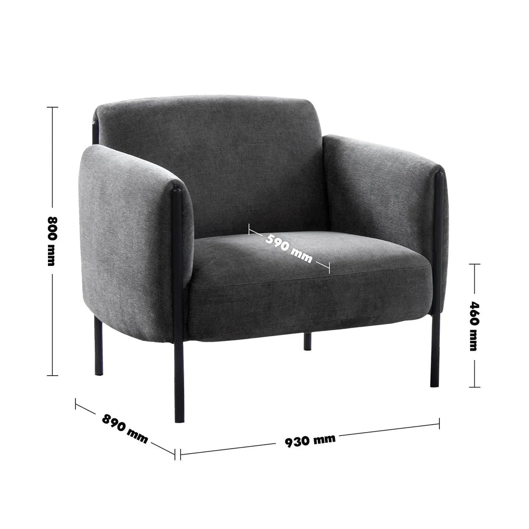 Modern mixed weave fabric 1 seater sofa mosaic size charts.