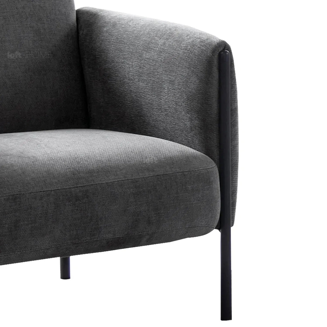 Modern mixed weave fabric 1 seater sofa mosaic color swatches.