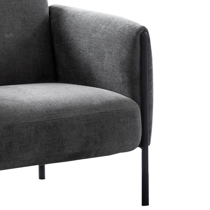 Modern mixed weave fabric 1 seater sofa mosaic color swatches.
