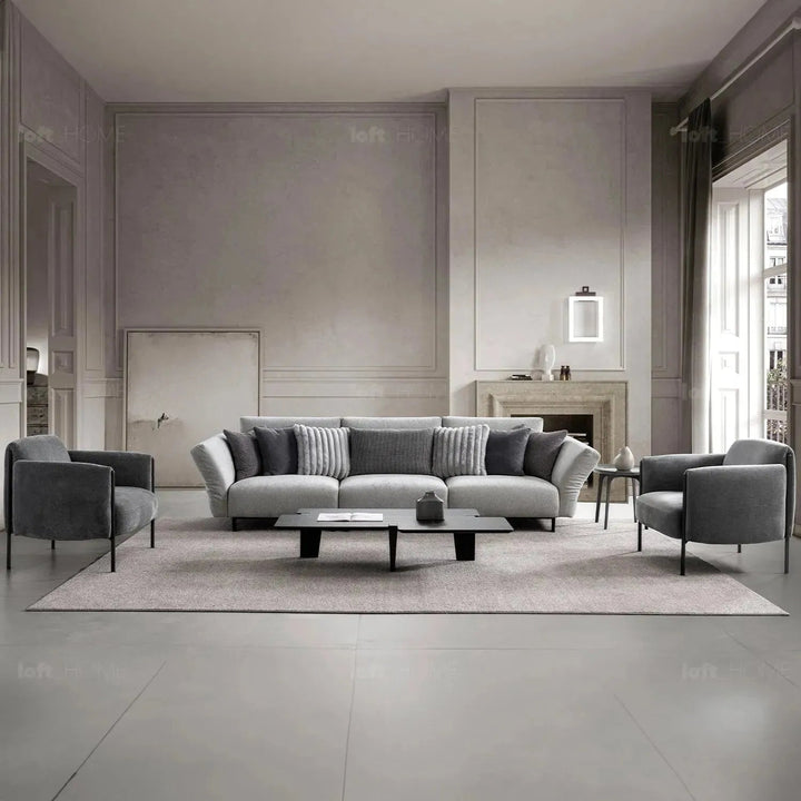 Modern Mixed Weave Fabric 1 Seater Sofa MOSAIC