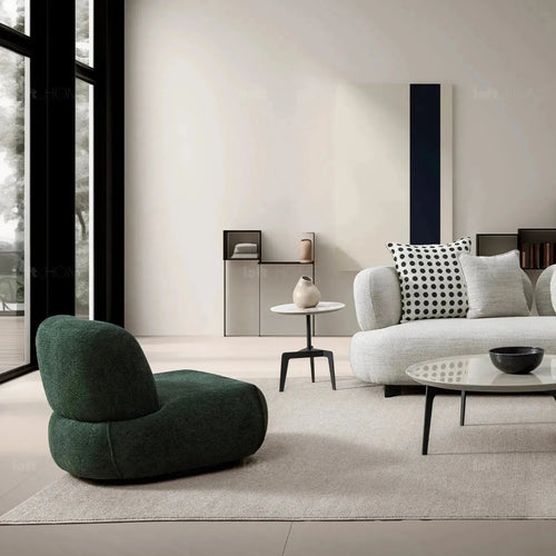Cream Mixed Weave Fabric Revolving 1 Seater Sofa MOSS Good to Know Preview-1