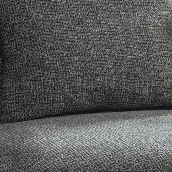Modern mixed weave fabric 1 seater sofa nave in panoramic view.