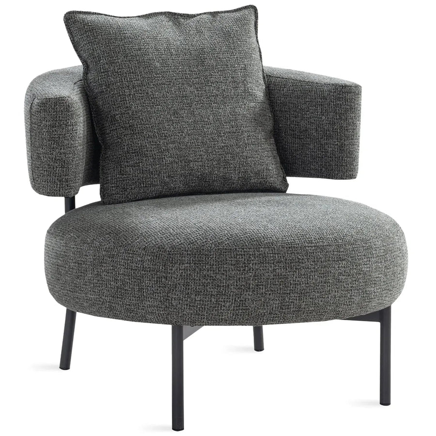 Modern mixed weave fabric 1 seater sofa nave in white background.