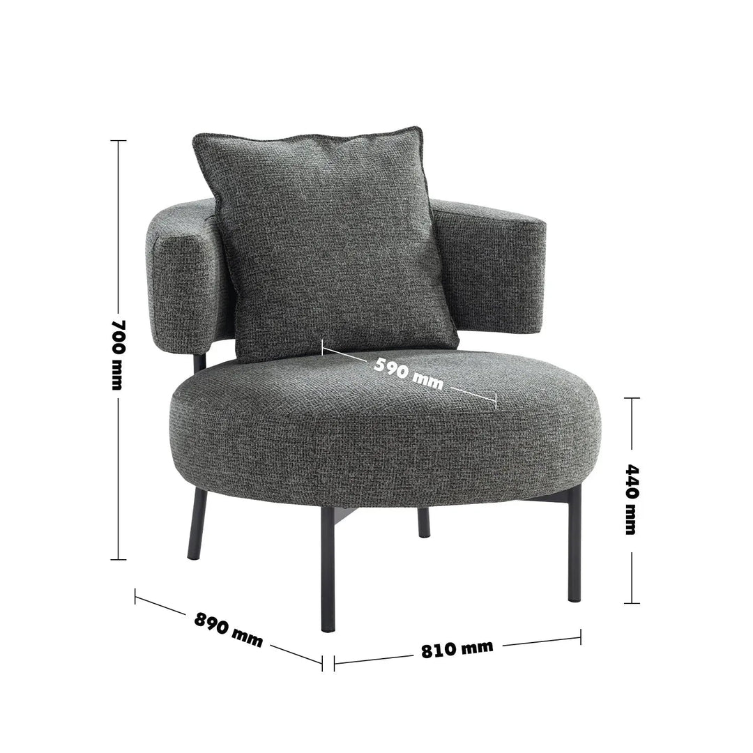 Modern Mixed Weave Fabric 1 Seater Sofa NAVE