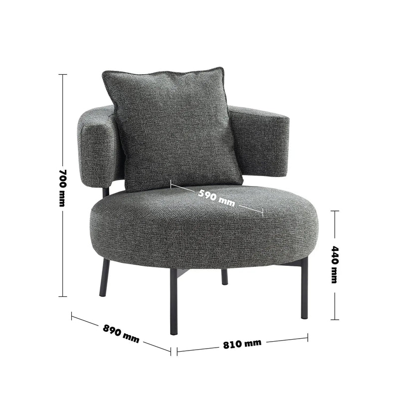 Modern mixed weave fabric 1 seater sofa nave size charts.