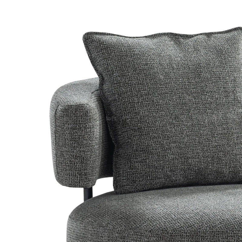 Modern mixed weave fabric 1 seater sofa nave material variants.