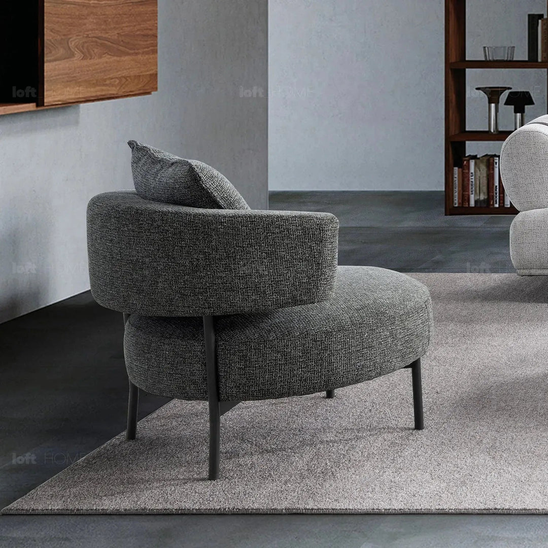 Modern Mixed Weave Fabric 1 Seater Sofa NAVE