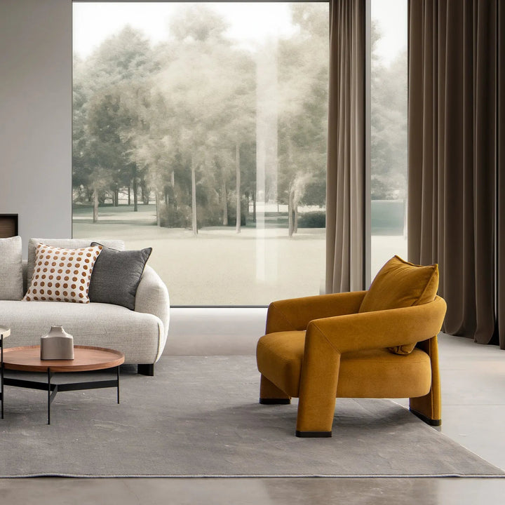 Modern Suede Fabric 1 Seater Sofa PHERAL