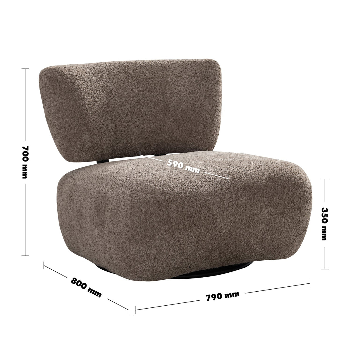 Cream sherpa fabric revolving 1 seater sofa rite size charts.