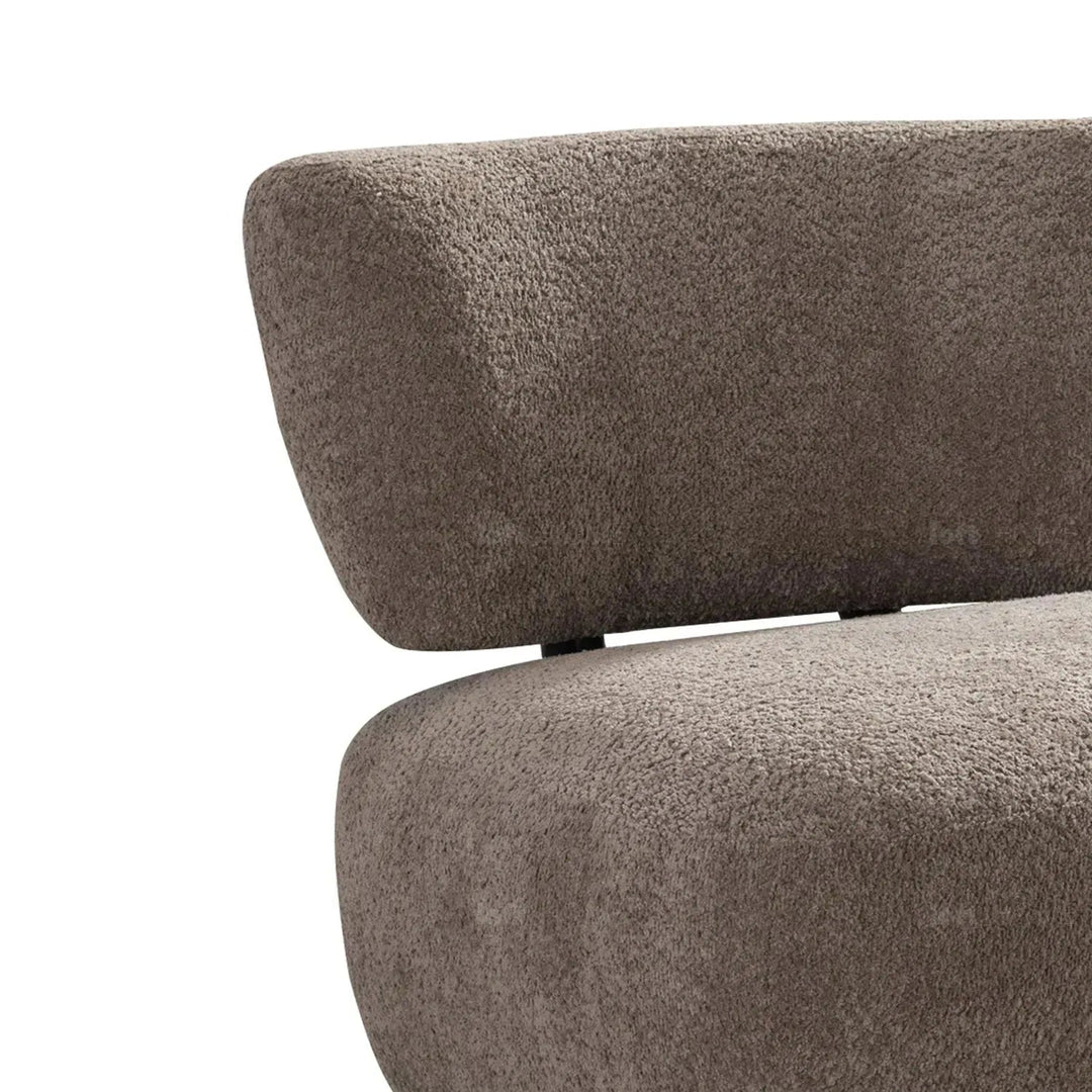 Cream Sherpa Fabric Revolving 1 Seater Sofa RITE