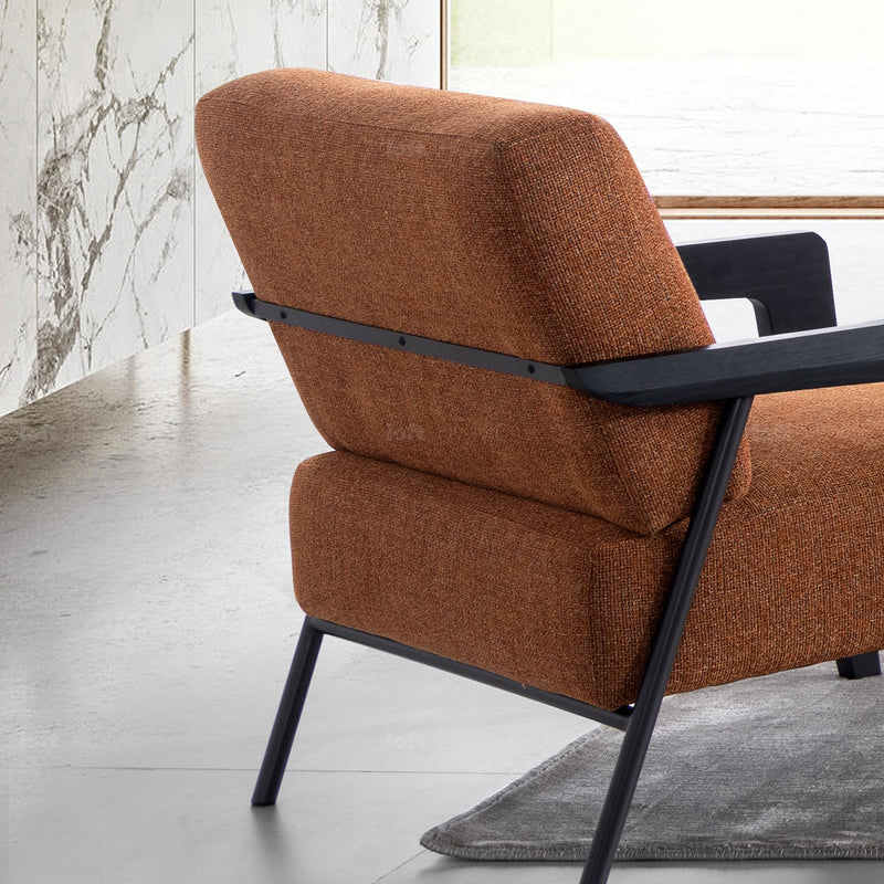 Modern Mixed Weave Fabric 1 Seater Sofa SEMPRE More Details and Instruction