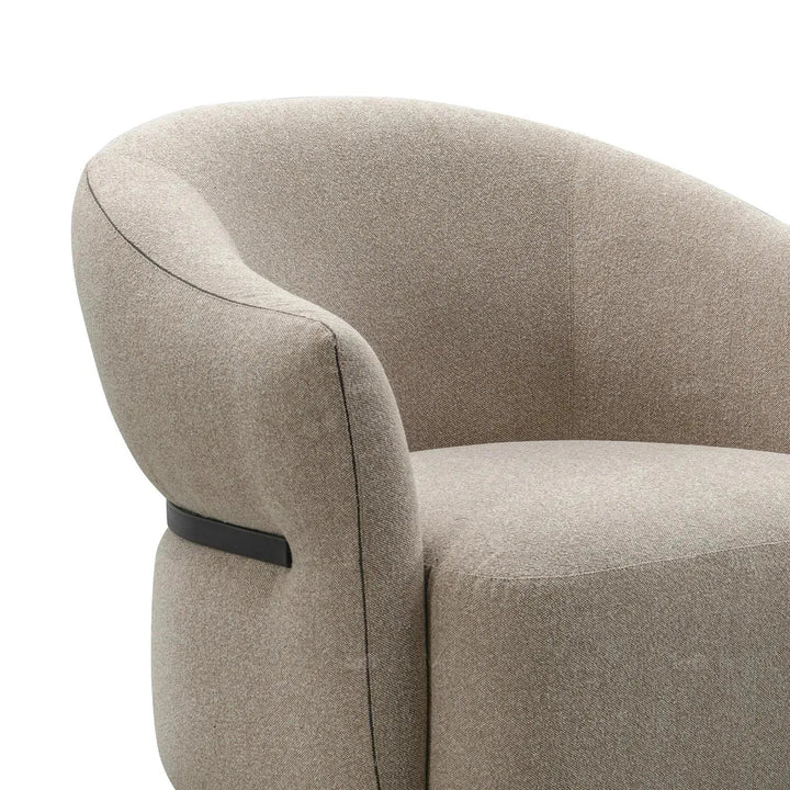 Modern mixed weave fabric revolving 1 seater sofa slate in real life style.