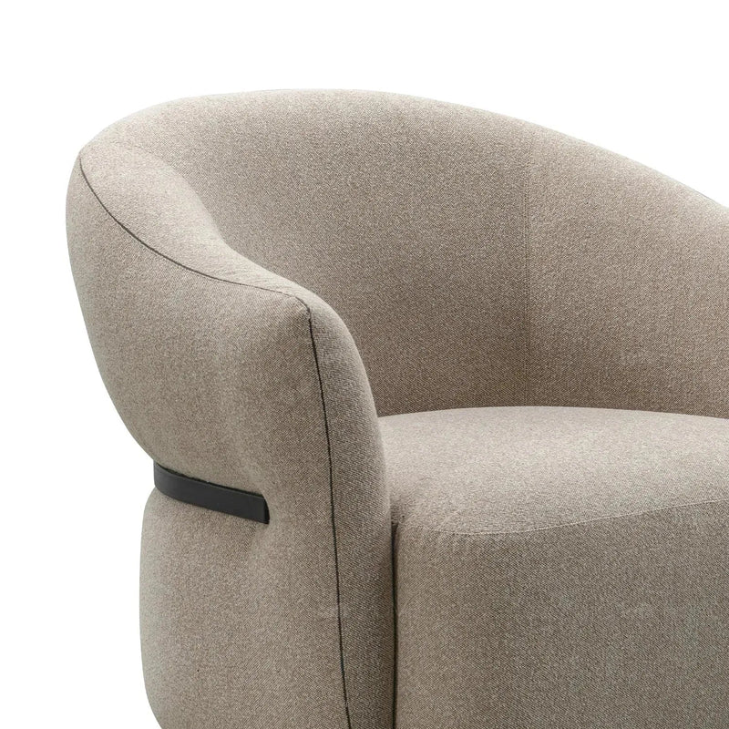 Modern Mixed Weave Fabric Revolving 1 Seater Sofa SLATE Material Details Chart