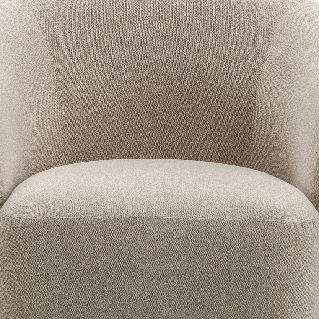 Modern mixed weave fabric revolving 1 seater sofa slate with context.