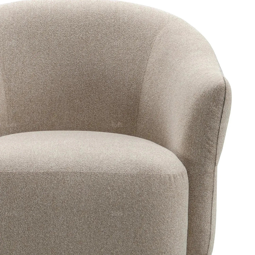 Modern mixed weave fabric revolving 1 seater sofa slate in details.