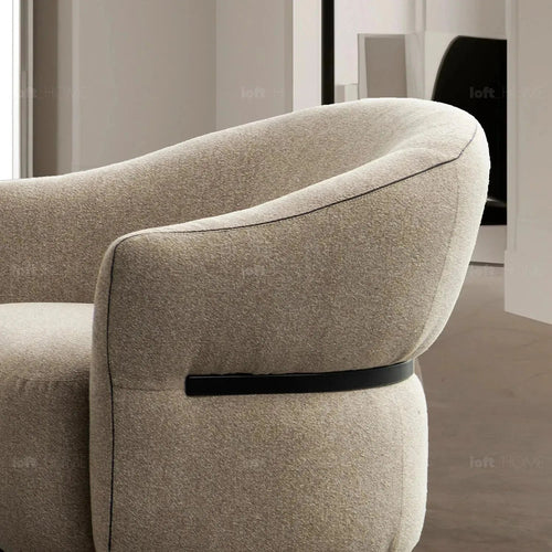 Modern Mixed Weave Fabric Revolving 1 Seater Sofa SLATE Good to Know Preview-1