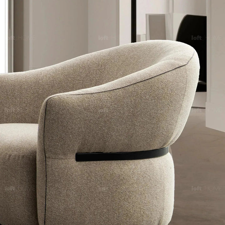 Modern Mixed Weave Fabric Revolving 1 Seater Sofa SLATE