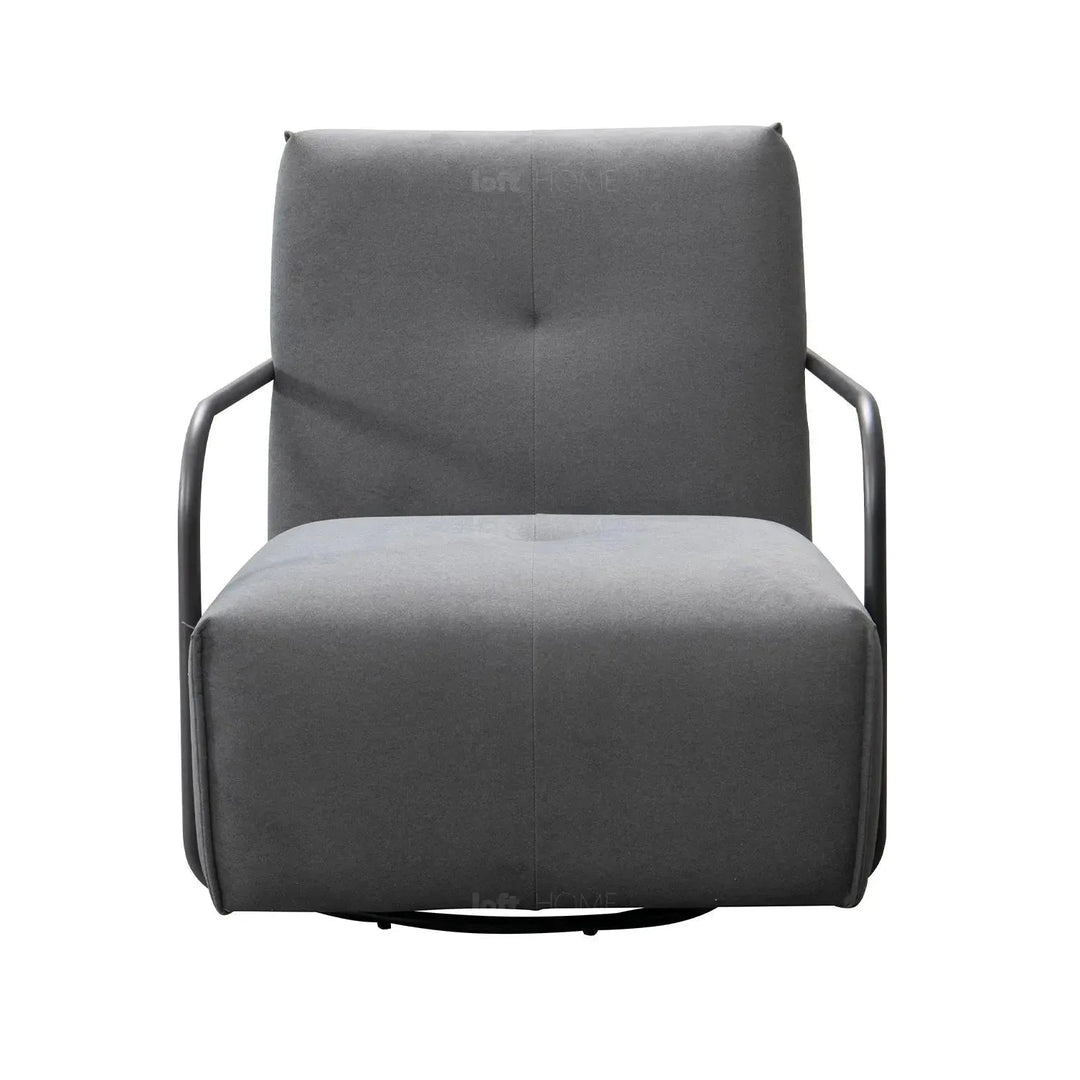 Modern Mixed Weave Fabric Revolving 1 Seater Sofa TALC METAL