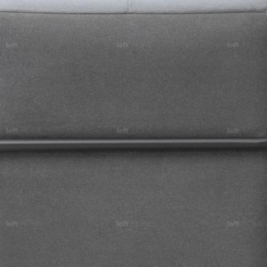 Modern mixed weave fabric revolving 1 seater sofa talc metal in close up details.