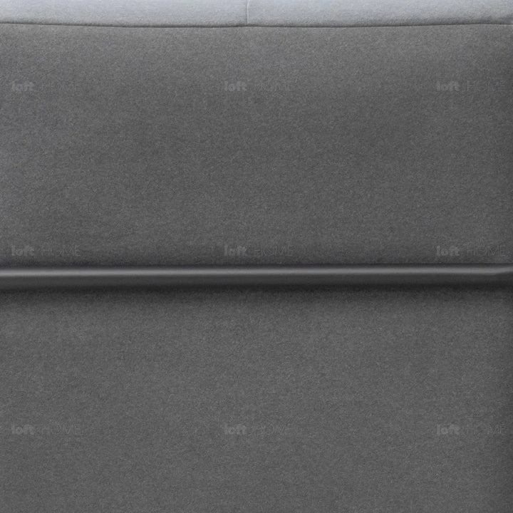 Modern mixed weave fabric revolving 1 seater sofa talc metal in close up details.