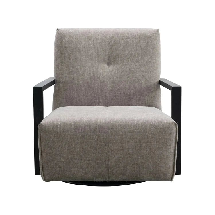 Modern Mixed Weave Fabric Revolving 1 Seater Sofa TALC METAL Good to Know Preview-1