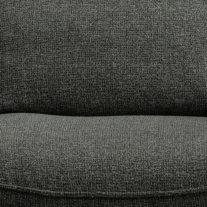 Modern mixed weave fabric 1 seater sofa turret in panoramic view.