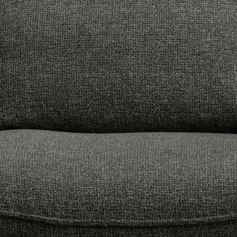 Modern mixed weave fabric 1 seater sofa turret in panoramic view.