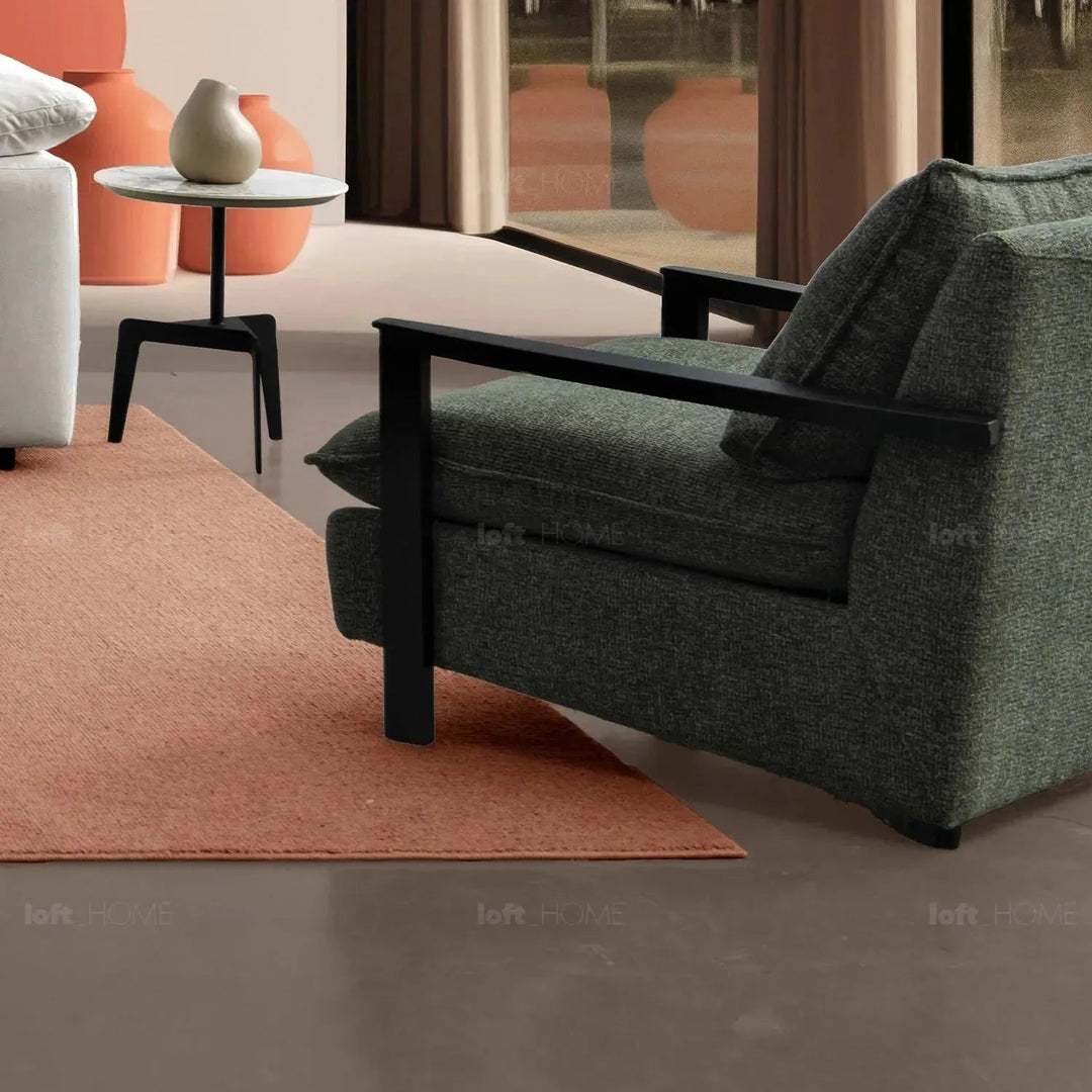 Modern Mixed Weave Fabric 1 Seater Sofa TURRET