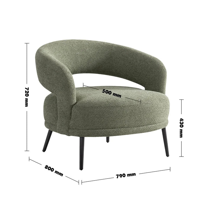 Modern Mixed Weave Fabric 1 Seater Sofa YARD