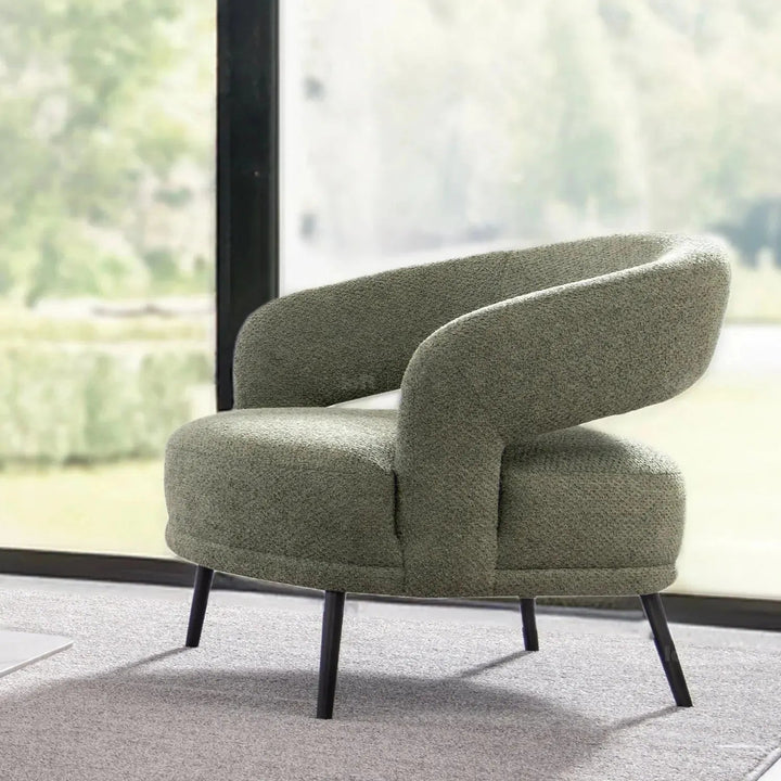 Modern Mixed Weave Fabric 1 Seater Sofa YARD