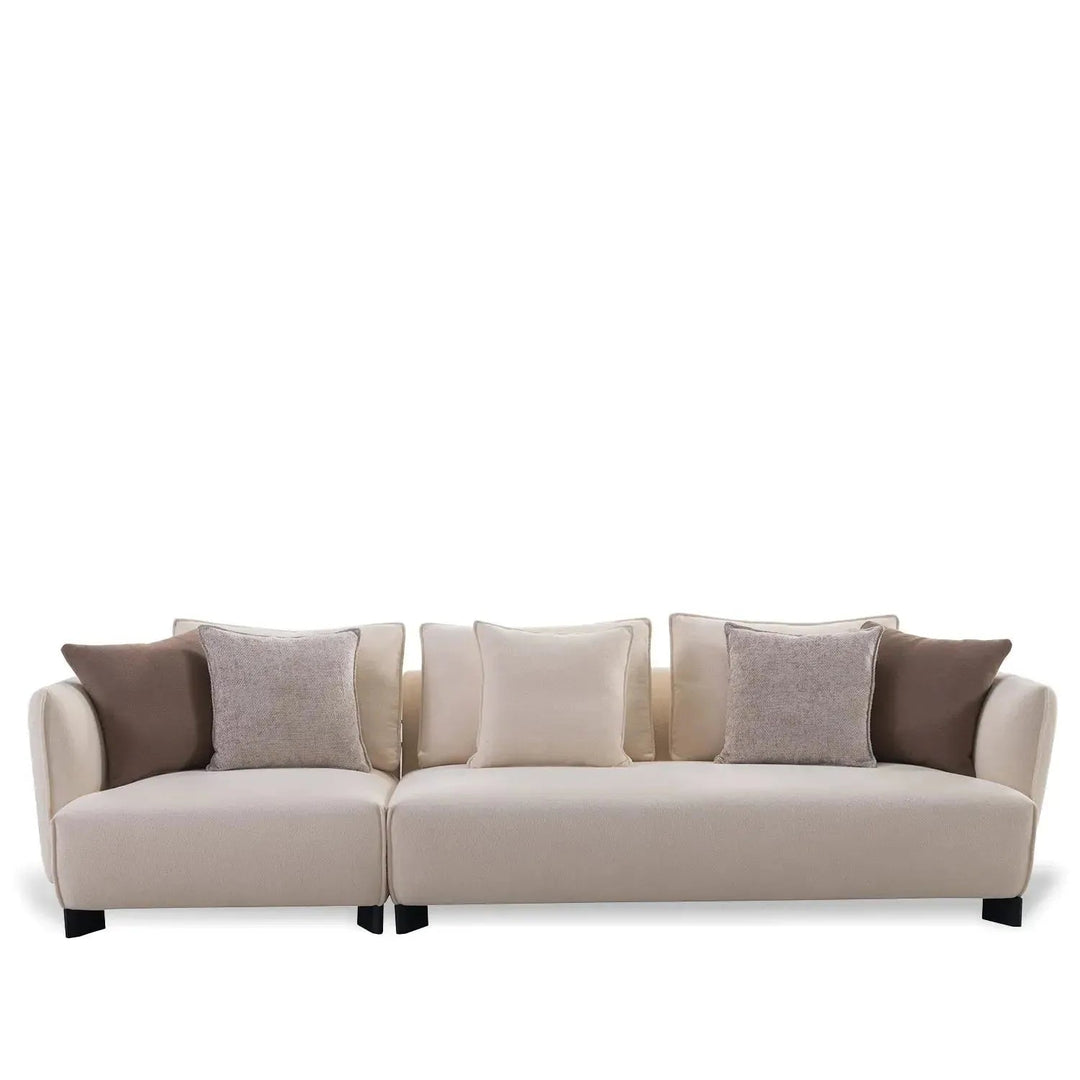 Modern fabric 4 seater sofa angler detail 3.