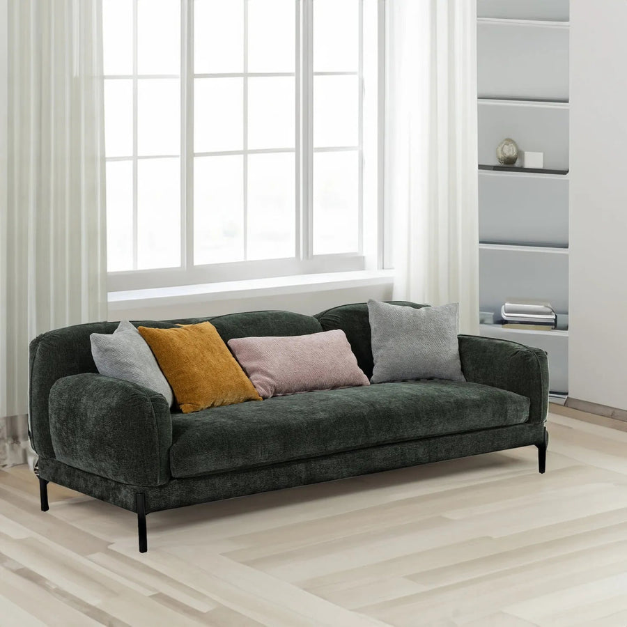 Modern chenille velvet fabric 3.5 seater sofa nimbus primary product view.