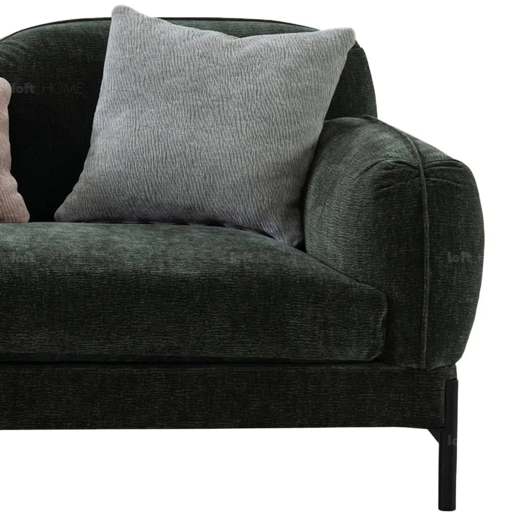 Modern chenille velvet fabric 3.5 seater sofa nimbus in real life style.