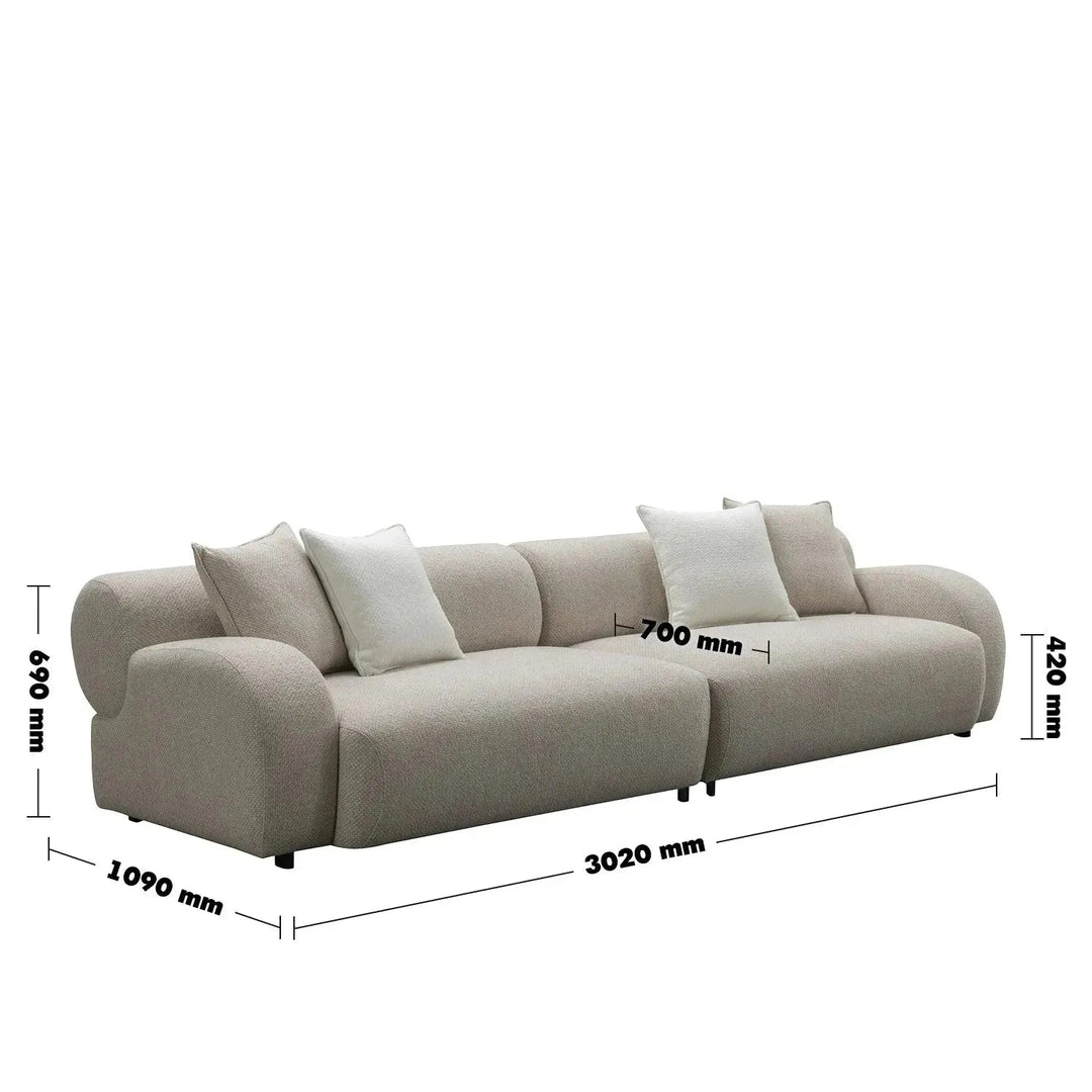Modern Mixed Weave Fabric 4 Seater Sofa ENCH