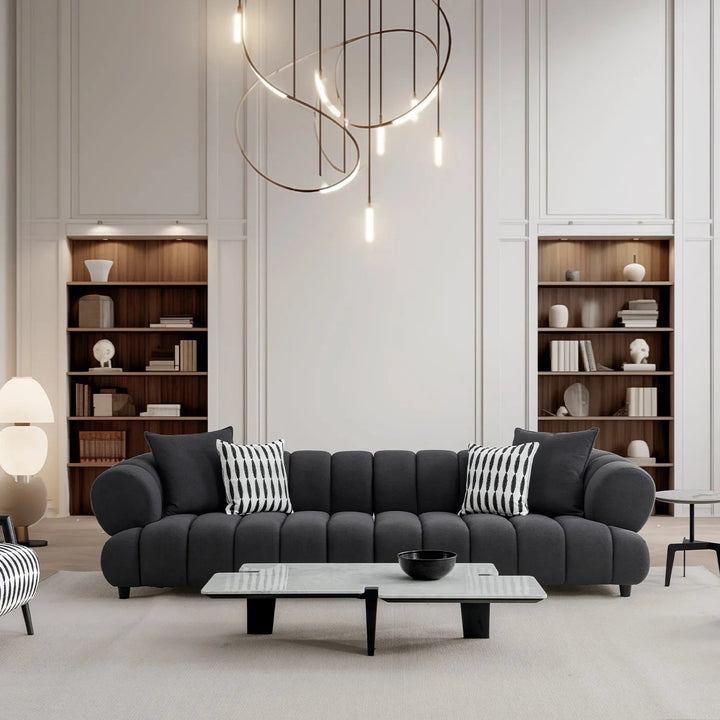 Modern Sherpa Fabric 5 Seater Sofa LACE