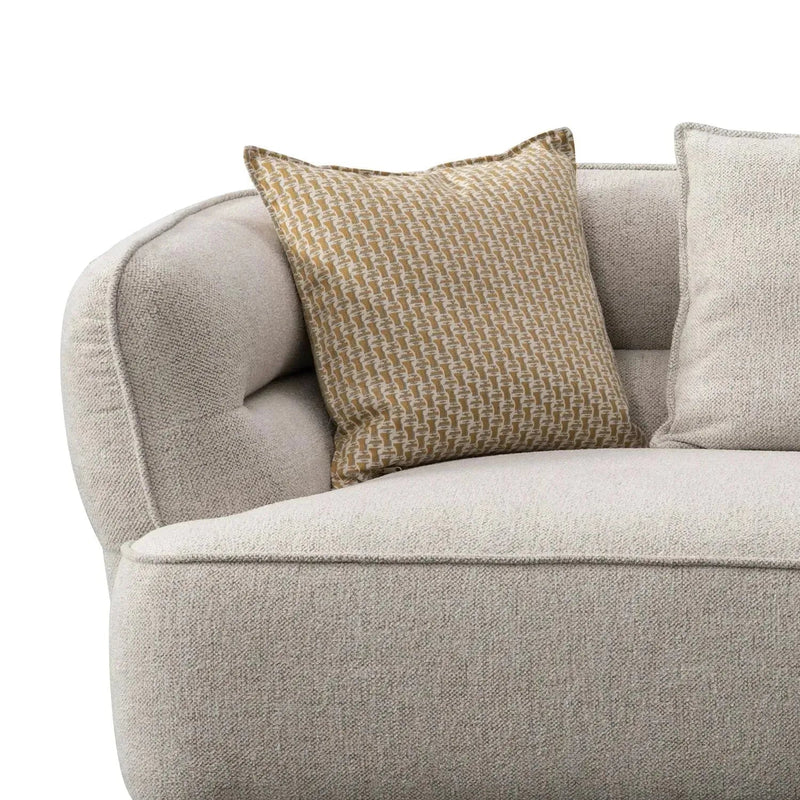 Modern mixed weave fabric 4 seater sofa manor in real life style.