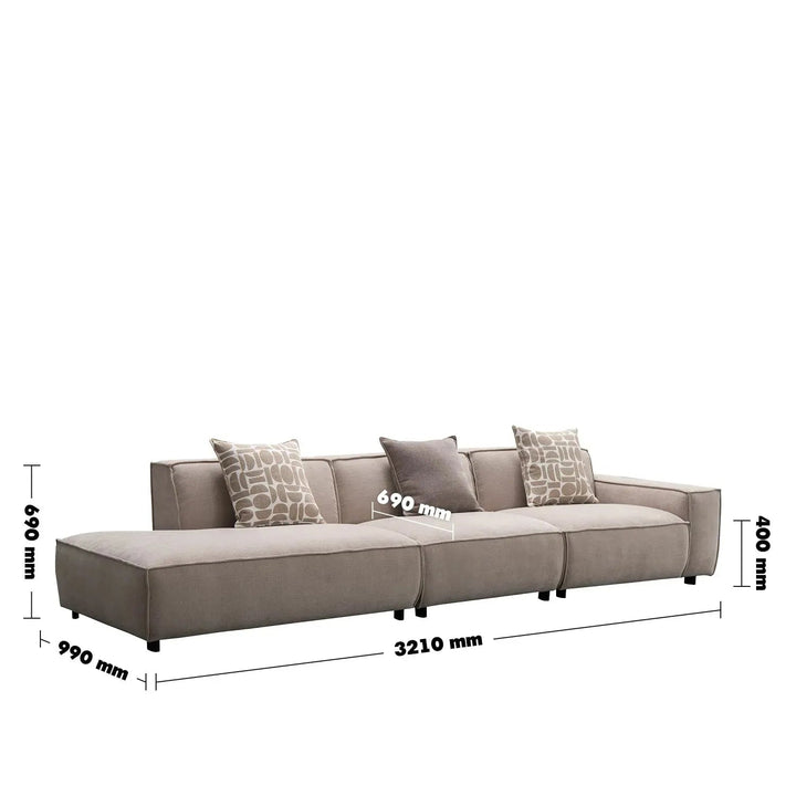 Minimalist Mixed Weave Fabric 5 Seater Sofa GLADE