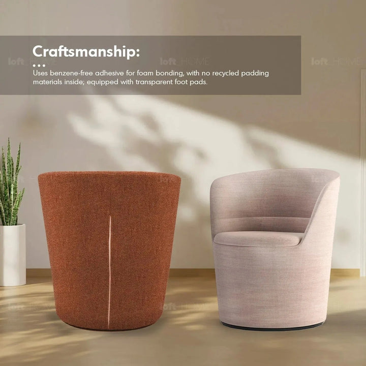 Minimalist Fabric Collar Armrest 1 Seater Sofa UP