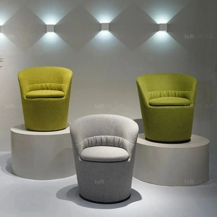 Minimalist Fabric Collar Armrest 1 Seater Sofa UP