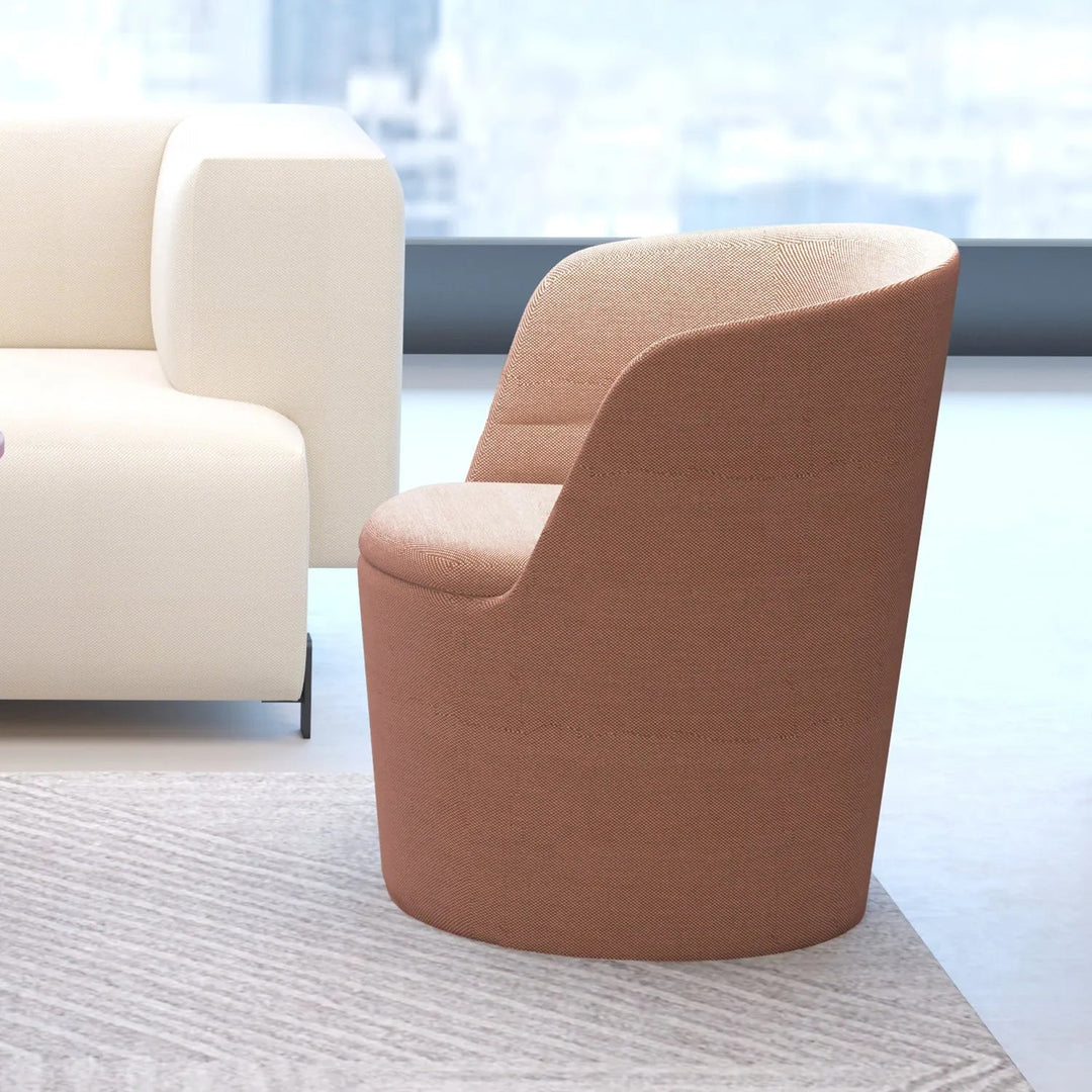 Minimalist Fabric Collar Armrest 1 Seater Sofa UP