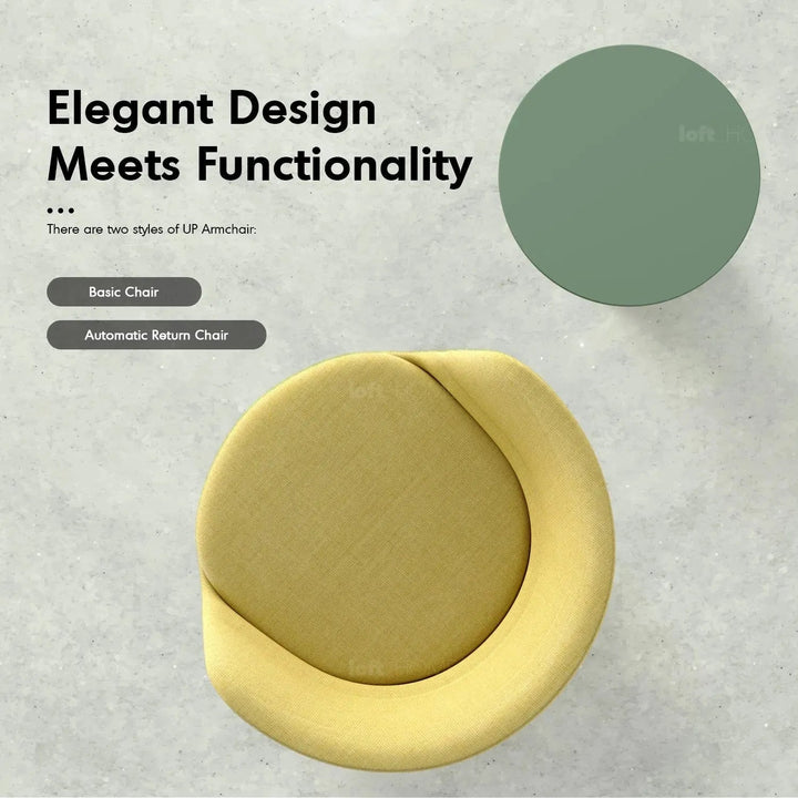 Minimalist Fabric Collar Armrest 1 Seater Sofa UP