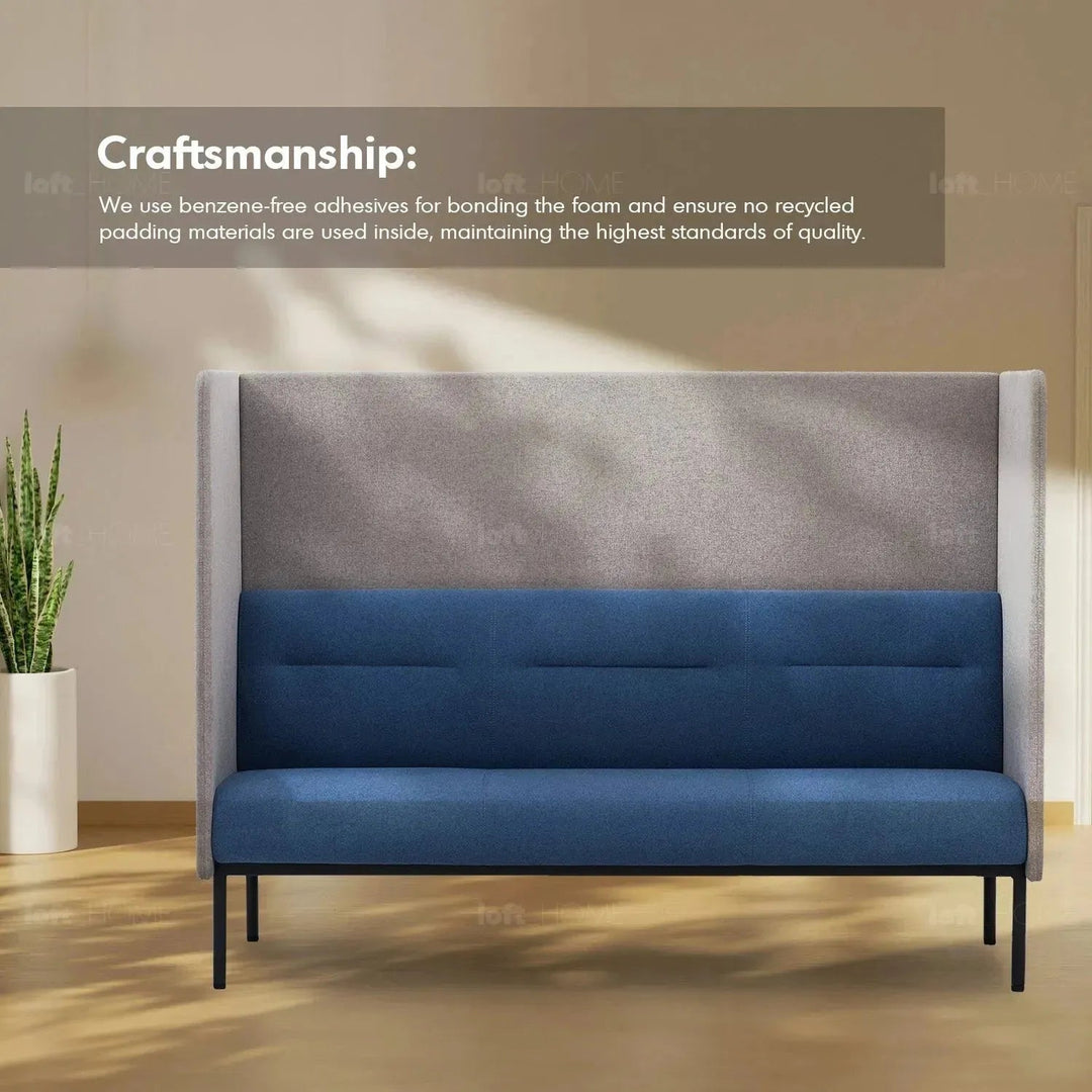 Minimalist Fabric Highback 3 Seater Sofa SANTO